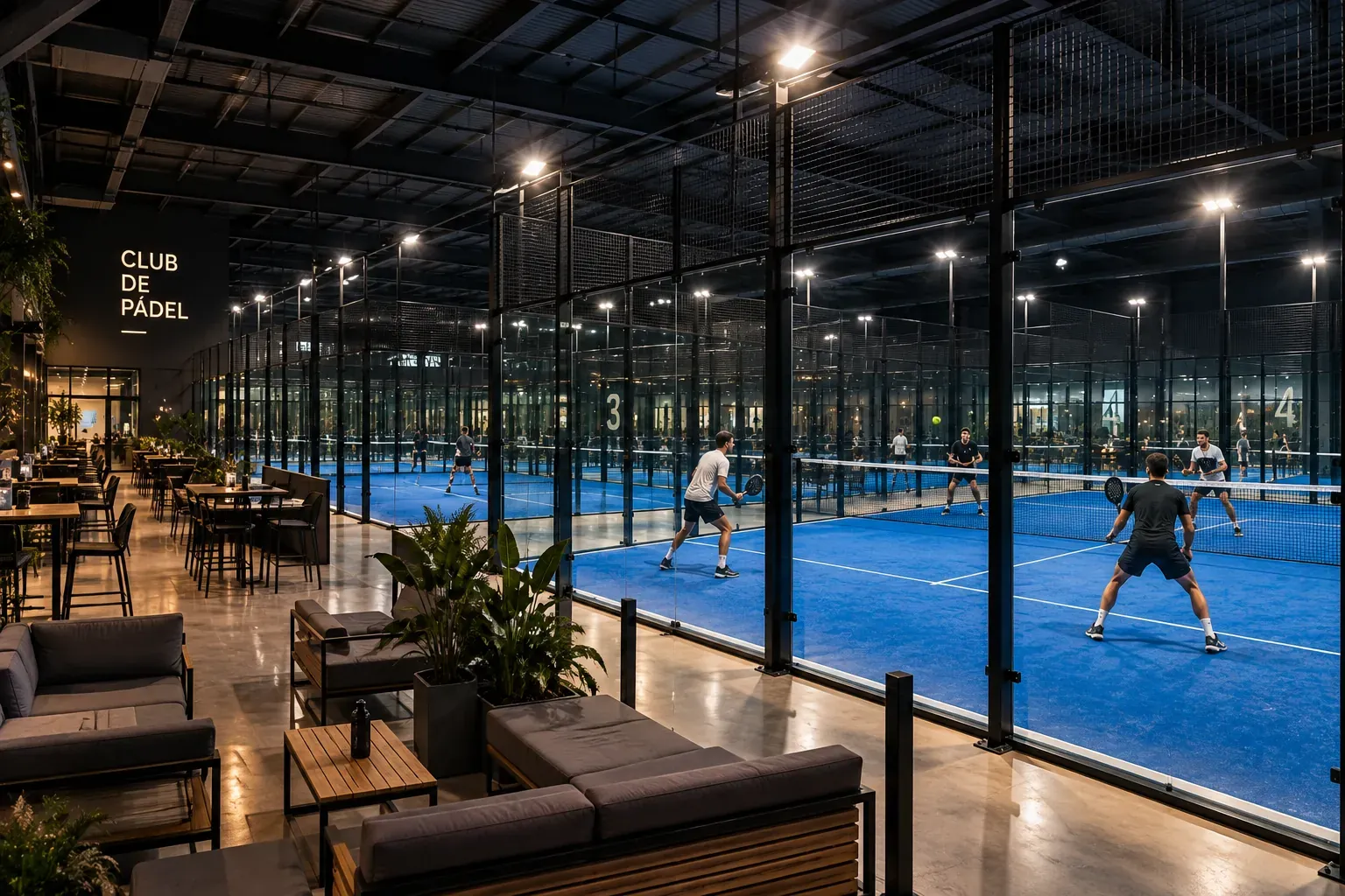 Canchas de pádel de un club